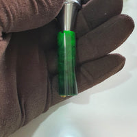 Translucent Flower Green Jadeite "Emerald Passage" Barrel Pendant (JAB008222)