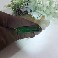 Translucent Flower Green Jadeite "Emerald Passage" Barrel Pendant (JAB008222)
