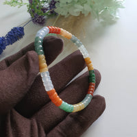 Multi-colours Jadeite “The Rainbow” Beads Bracelet (JAC003457)