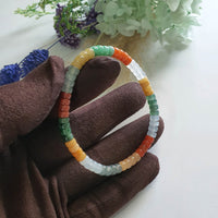 Multi-colours Jadeite “The Rainbow” Beads Bracelet (JAC003457)