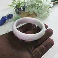 Translucent Lavender and Green Jadeite “Lavender Spring” Scenery Bangle (JAC003488)