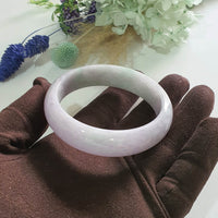 Translucent Lavender and Green Jadeite “Lavender Spring” Scenery Bangle (JAC003488)