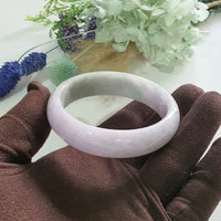 Translucent Lavender and Green Jadeite “Lavender Spring” Scenery Bangle (JAC003488)