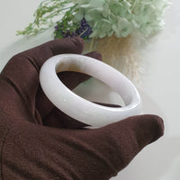Translucent Light Lavender with Yellow and Green Jadeite “Whispers of Autumn” Bangle (JAC003490)