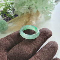 Good Translucency Icy Green Jadeite “Emerald Mist” Abacus Ring (JAD001500)