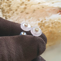 [Rare] Highly Translucent Icy Lavender Jadeite “Sparkling Octagon” Pierced Earrings (JAA000835) 5