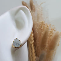 [Rare] Highly Translucent Icy Blue Jadeite "Laughing Buddha" Earrings (JAA000931) 7