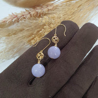 Translucent Lavender Jadeite “Clover’s Love” Earrings (JAA001471) 3
