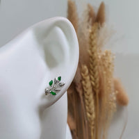 Highly Translucent Brilliant Green Jadeite “Le Floral” Pierced Earrings (JAA001477) 7
