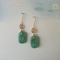 Translucent Green Jadeite “Lucky Clover” Earrings (JAA001479) 2