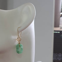 Translucent Green Jadeite “Lucky Clover” Earrings (JAA001479) 6
