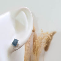 Highly Translucent Icy Jean Blue Jadeite " Glacier Light" Earrings (JAA001579) 9