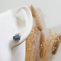 Highly Translucent Icy Jean Blue Jadeite " Glacier Light" Earrings (JAA001579) 10