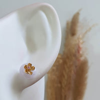 Translucent Icy Lavender Jadeite "Golden Cherry Blossoms" Earring (JAA001721) 8
