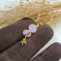 Translucent Icy Lavender Jadeite “Asymmetry of Wisteria” Earrings (JAA001998) 5