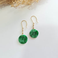 Translucent Brilliant Flower Green Jadeite “Dancing Orbs” Earrings (JAA002078) 2