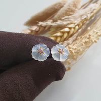 Highly Translucent Icy Jadeite “Cherry Blossom” Earrings (JAA002093) 1