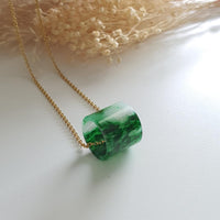 Translucent Icy Brilliant Flower Green Jadeite "Barrel" Pendant (JAB002017) 6