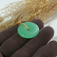 [Very Rare] Magnificent Good Translucency Brilliant Apple Green Jadeite Pendant (JAB002367) 4