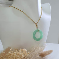 [Rare] Translucent Icy Apple Green Jadeite "Six segments Bamboo" Pendant (JAB002544) 6