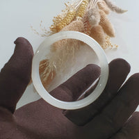 Translucent Icy Colourless Nephrite Bangle (JAC002692) 5