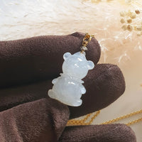 Translucent Icy Jadeite "Teddy’s Love" Pendant (JAB003520) 2