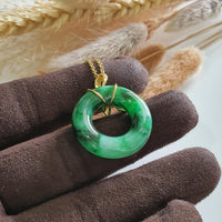 Translucent Brilliant Flower Green Jadeite "Flower Blossom" Pendant (JAB003647) 4