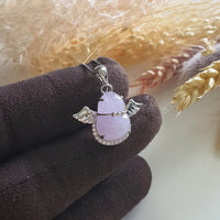 [Rare] Good Translucency Icy Brilliant Lavender Jadeite "Be my Angel" Pendant (JAB003929) 2