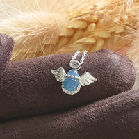 Highly Translucent Icy Jewel Blue Jadeite "Be My Angel" Pendant (JAB003976) 3