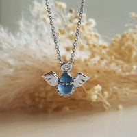 Highly Translucent Icy Jewel Blue Jadeite "Be My Angel" Pendant (JAB003976) 1