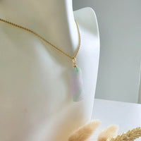 Translucent Lavender and Apple Green Jadeite "Trapezoid Pendant (JAB004037) 5
