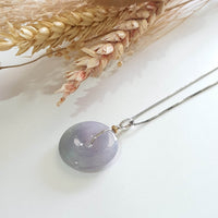 Translucent Icy Lavender and Green Jadeite “Auspicious Coin” Pendant (JAB004623) 6
