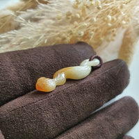 Translucent Honey Yellow Jadeite "Golden Python" Pendant (JAB004772) 3