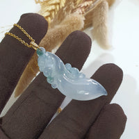 Highly Translucent Icy Jadeite "Celestial Flow" Pendant (JAB004818) 3