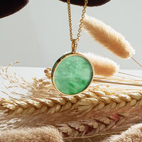 Good Translucency Icy Brilliant Green Jadeite “The Medallion” Pendant (JAB005084) 7