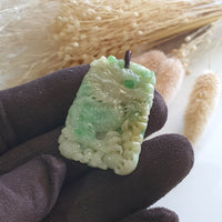 Translucent Yellow and Green Jadeite "Fiery Eyes Majestic Dragon” Pendant (JAB005186) 4