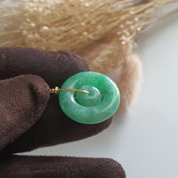 Translucent Brilliant Apple Green Jadeite "Double Hoops" Pendant (JAB005295) 5