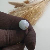 Translucent Icy Green with Lavender Jadeite “Golden Barrel” Pendant (JAB005305) 5