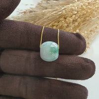 Translucent Icy Green with Lavender Jadeite “Golden Barrel” Pendant (JAB005305) 6