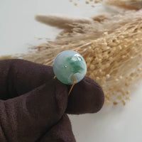 Translucent Icy Green with Lavender Jadeite “Golden Barrel” Pendant (JAB005305) 2