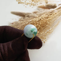 Translucent Icy Green with Lavender Jadeite “Golden Barrel” Pendant (JAB005305) 1