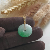 Translucent Brilliant Green Jadeite "Auspicious Coin" Pendant (JAB005314) 4