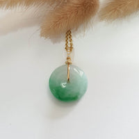 Translucent Brilliant Green Jadeite "Auspicious Coin" Pendant (JAB005314) 2