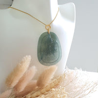 Highly Translucent Icy Bluish Green Jadeite "Guan Gong" Pendant (JAB005346) 7