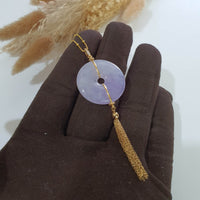 Good Translucency Icy Lavender Jadeite "Chandelier Coin" Pendant (JAB005482) 3