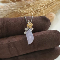 Good Translucency Icy Lavender Jadeite “Glittering Dew” Pendant (JAB005525) 2