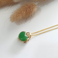 Translucent Brilliant Apple Green Jadeite “My Love” pendant (JAB005535) 6