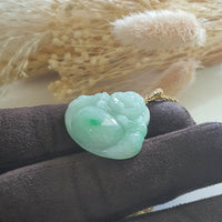 Translucent Green with Brilliant Green "Laughing Buddha" Pendant (JAB005568) 5