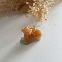 Translucent Icy Orange Jadeite "Auspicious Dog" Pendant (JAB005606) 1
