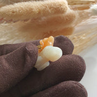 Translucent Icy Orange Jadeite "Auspicious Dog" Pendant (JAB005606) 4